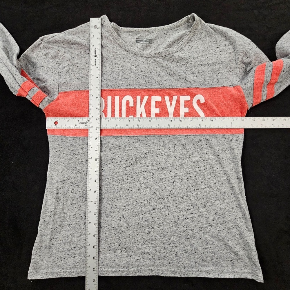 Ohio State Buckeyes Gray Long Sleeve Cotton Blend T-Shirt Women's M - Picture 5 of 7